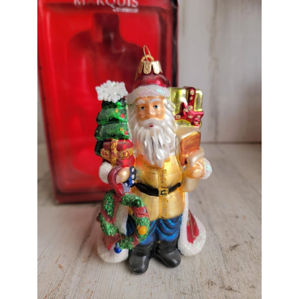 Marquis Waterford Santa Claus blown‎ glass vintage ornament Xmas